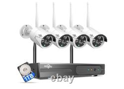 Wireless Security Camera System, Expandable 16CH 4K 4 Camera Night Vision