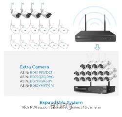Wireless Security Camera System, Expandable 16CH 4K 4 Camera Night Vision
