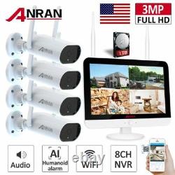 Wireless Security Camera System Home Outdoor 8CH HD IP 2Way Audio 3MP WIFI 1TB