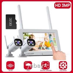 Wireless Security Camera System Rechargeable 7 Touchscreen Monitor No WiFi Need