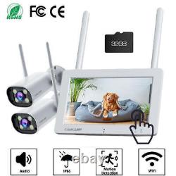 Wireless Security Camera System With Monitor Home Outdoor 2K Wifi IP Camera+32GB