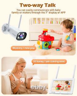 Wireless Security Camera System With Monitor Home Outdoor 2K Wifi IP Camera+32GB