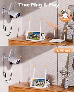 Wireless Security Camera System With Monitor Home Outdoor 2K Wifi IP Camera+32GB
