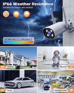 Wireless Security Camera System With Monitor Home Outdoor 2K Wifi IP Camera+32GB