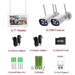 Wireless Security Camera System With Monitor Home Outdoor 2K Wifi IP Camera+32GB