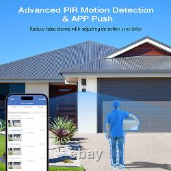 Wireless Security Camera System with Solar Powered Outdoor for Home