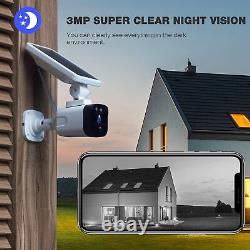 Wireless Security Camera System with Solar Powered Outdoor for Home