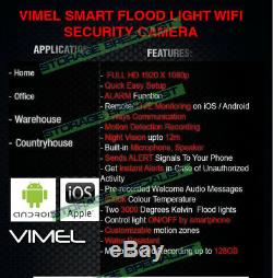 Wireless Security Camera WIFI IP Floodlight 2 Ways Audio Alarm Alert Home Farm