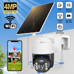 Wireless Solar Battery Powered Wifi Outdoor Pan/Tilt Home Security Camera System