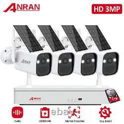 Wireless Wifi Solar Security Camera System Outdoor Home Battery Powered 8CH NVR