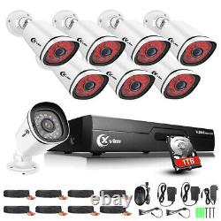 XVIM 1080P Outdoor Home night day Security Camera System 1TB DVR Night Vision