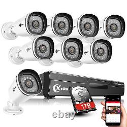 XVIM 1080P Outdoor Home night day Security Camera System 1TB DVR Night Vision