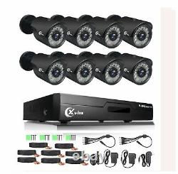 XVIM 8CH DVR 1080P HD Outdoor Home CCTV Security Camera System IR Night Vision