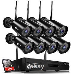 XVIM Wireless Security Camera System Outdoor Home 8CH 1TB Hard Drive NVR WiFi HD