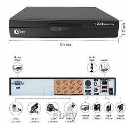 Xvim 8CH DVR 1080P HD CCTV Outdoor Home Security Camera System With 1TB Hard Drive