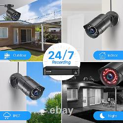 ZOSI 1080P 8CH POE NVR 2MP Outdoor Home IP Network Security Camera CCTV System