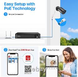 ZOSI 1080P 8CH POE NVR 2MP Outdoor Home IP Network Security Camera CCTV System