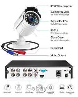 ZOSI 1080p 4-in-1 Security Home Camera System 8CH DVR CCTV Human Car Detection