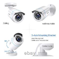 ZOSI 1080p Home Security Camera System H. 265+ 5MP Lite 8CH 1TB DVR and 6xCameras