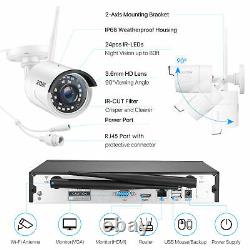 ZOSI 1080p Home Security Camera System Wireless Outdoor CCTV 8CH NVR Kit 1TB HDD