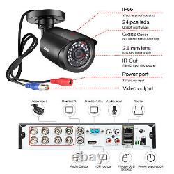 ZOSI 1080p Outdoor Security Camera System for Home 8CH 5MP Lite DVR Remote View