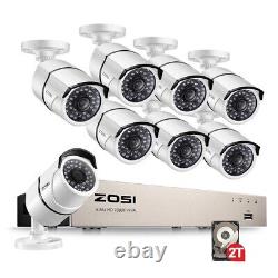 ZOSI 1080p POE NVR Home Outdoor security Camera System 120ft Night Vision