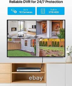 ZOSI 16CH 1080P Wired Home Security Camera System CCTV 2TB DVR Motion Detection