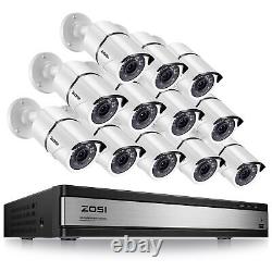 ZOSI 16CH H. 265+1080P Home Security Camera System 5MP Lite DVR Instant Alert IR