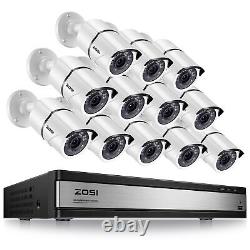 ZOSI 16CH H. 265+ 5MP Lite DVR 2MP Home Security Camera System Motion Detect IR