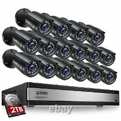 ZOSI 16CH H. 265+ HDMI DVR 1080P Outdoor Home Surveillance Security Camera System