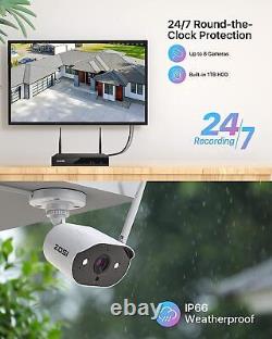 ZOSI 2K 8CH Spotlight Wireless Security Home Camera System with Two-Way Audio