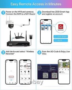 ZOSI 2K 8CH Spotlight Wireless Security Home Camera System with Two-Way Audio