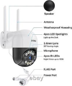ZOSI 2K 8CH Spotlight Wireless Security Home Camera System with Two-Way Audio