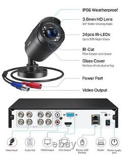 ZOSI 3K 5MP Home Security System 8 Channel DVR and 4 x Cameras CCTV 1TB HDD