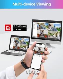 ZOSI 3K 5MP Home Security System 8 Channel DVR and 4 x Cameras CCTV 1TB HDD