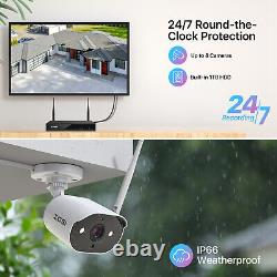 ZOSI 3MP HD Home Wireless Security Camera System 2K 8CH 1TB NVR Outdoor IR CCTV