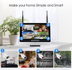 ZOSI 4CH 1080p WiFi Wireless Home Security 4PCS Camera System with Monitor 1TB