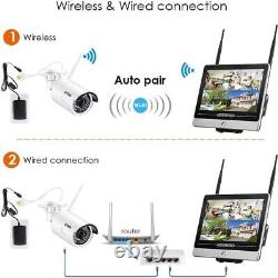 ZOSI 4CH 1080p WiFi Wireless Home Security 4PCS Camera System with Monitor 1TB