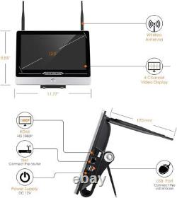 ZOSI 4CH 1080p WiFi Wireless Home Security 4PCS Camera System with Monitor 1TB