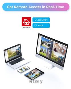 ZOSI 4K 8MP PoE Home Security Camera System Outdoor 4PCS 5MP(3K) Bullet PoE