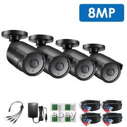 ZOSI 4x 4K Ultra HD Security Camera 8.0MP Outdoor Bullet CCTV Home Camera system