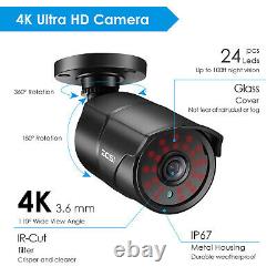 ZOSI 4x 4K Ultra HD Security Camera 8.0MP Outdoor Bullet CCTV Home Camera system