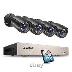 ZOSI 5MP Lite 8CH DVR 1080P Outdoor Security Camera System with Hard Drive 1TB