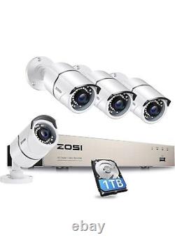 ZOSI 5MP Lite Home Security Camera System H. 265+ 8CH CCTV DVR with 1 TB HDD