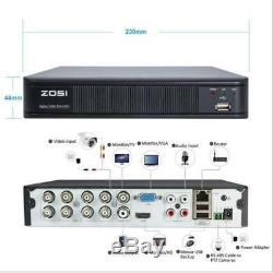 ZOSI 720P 8CH HDMI DVR 1500TVL IR Outdoor CCTV Security Dome Camera System 1TB