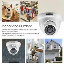 ZOSI 720P 8CH HDMI DVR 1500TVL IR Outdoor CCTV Security Dome Camera System 1TB