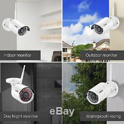 ZOSI 8CH 1080p NVR 2MP HD Outdoor Wireless Home Security IP Camera System Wifi