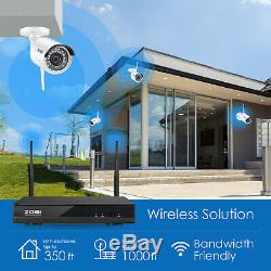ZOSI 8CH 1080p NVR 2MP Outdoor HD Wireless IP Home Security Camera System Wifi