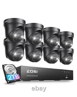 ZOSI 8CH 4K Audio PoE Security IP Camera System 8MP 2TB NVR Home CCTV Motion Al