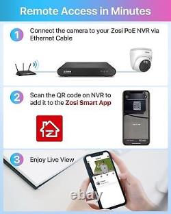ZOSI 8CH 4MP PoE Security Camera System C220 2.5K Home with 2TB HDD 24/7 Record